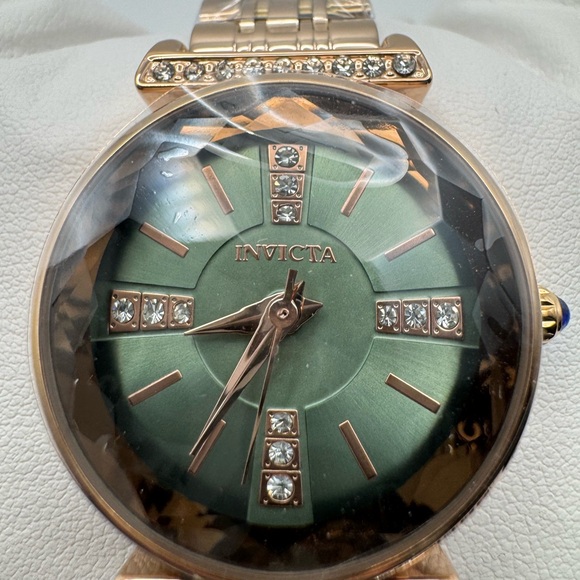 New Invicta Women’s Wildflower Rose Gold and emerald Watch 30mm 69419 main image 4